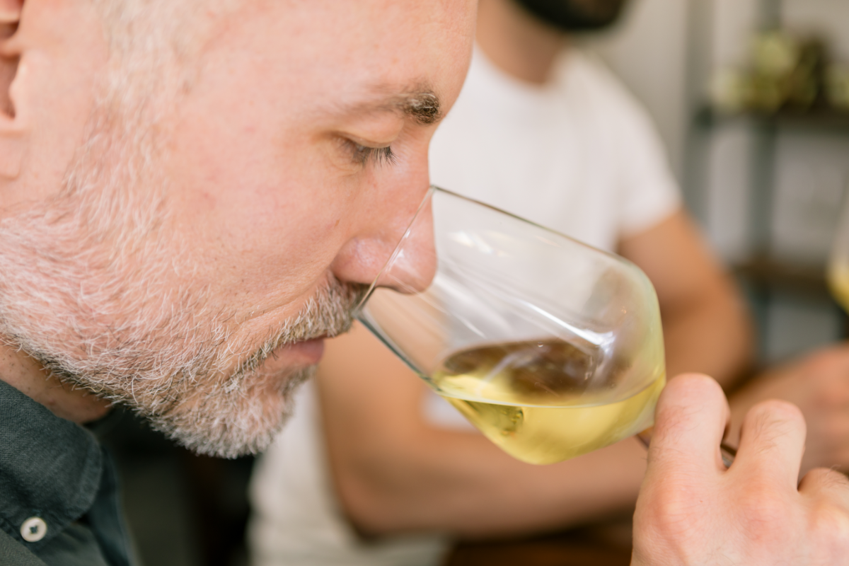 œnologie - homme testant le vin